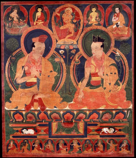 Je Gampopa with 1st Karmapa, Dusum Khyenpa